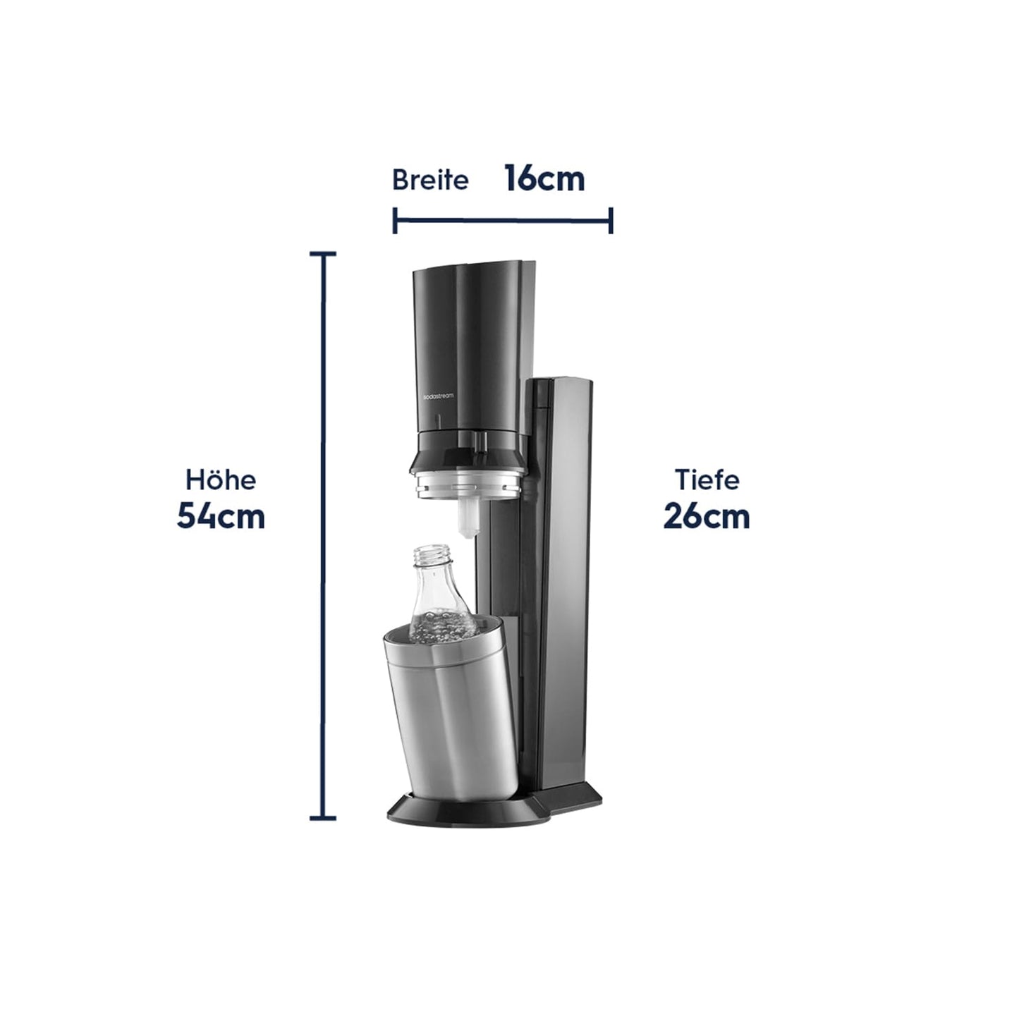 SodaStream Crystal 3.0 soda maker with 2x Quick-Connect CO2 cylinders and 2x glass carafes - 1100462490