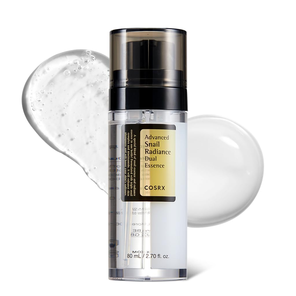 COSRX Niacinamide 5% + Snail Mucin 74% Dual Essence, dark spots & anti-aging face serum for a radiant complexion, hydrating, brightening, Korean skincare, 2.70 fl.oz / 80ml - RLE52053