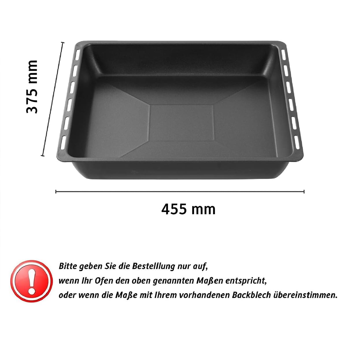 ICQN baking tray with non-stick coating 45.5 x 37.5 x 6 cm | Extra deep drip pan for oven and stove | Suitable for Bosch, Siemens, Neff, Constructa, Flavel | Non-stick | 455x375x60mm - IQ