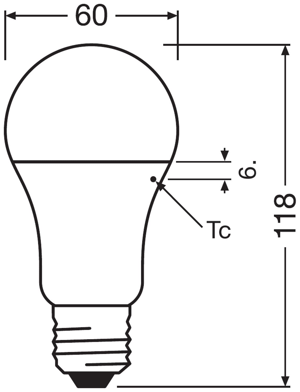 Osram LED Base Classic A, in bulb shape with E27 base, not dimmable, replaces 100 watts, matt, warm white - 2700 Kelvin, 10 x pack of 3 - 4058075819429