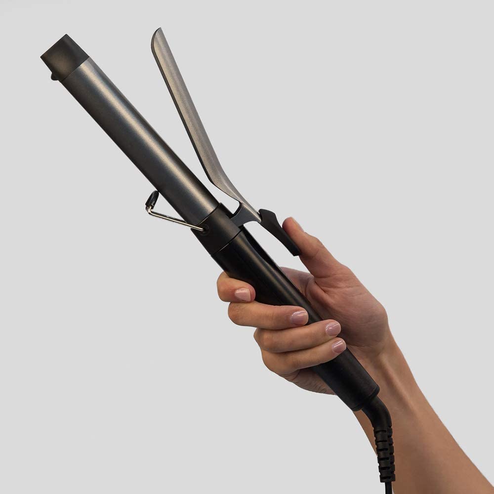 Remington curling iron [25mm] Pro Soft Curl Digital (4-fold protection, anti-static ceramic tourmaline coating) -LCD display 130-220°C, with clamp, soft medium & natural curls, CI6525