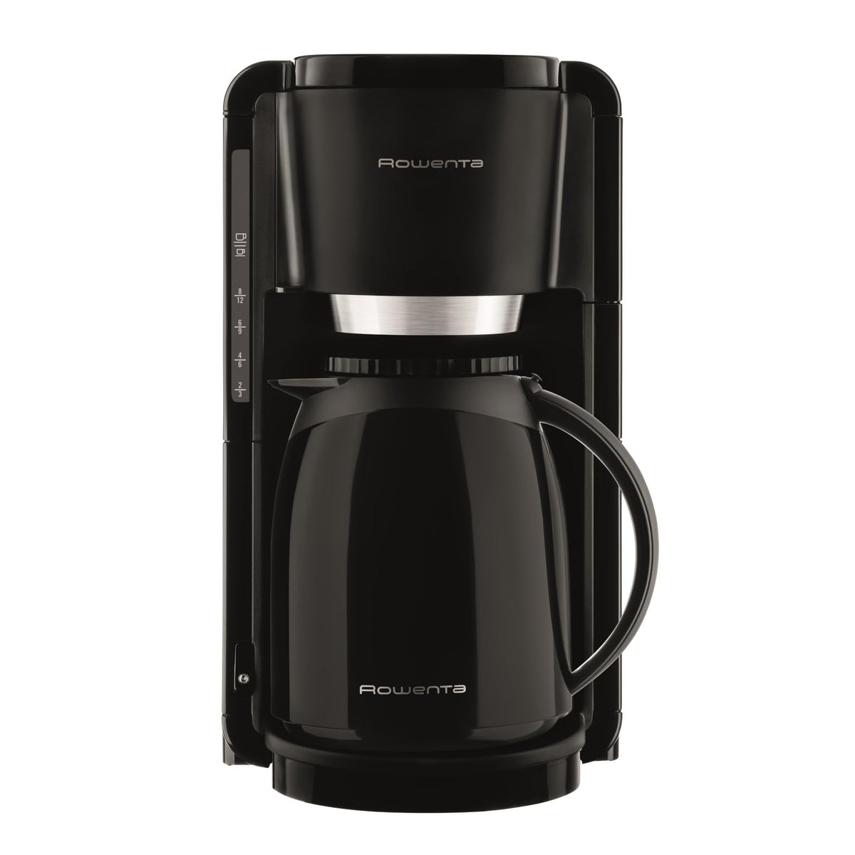 Rowenta Adagio Milano Filter Coffee Machine with Thermal Carafe, capacity 1 liter, 8-12 cups, automatic shut-off, removable filter holder, water level indicator, black, CT3808