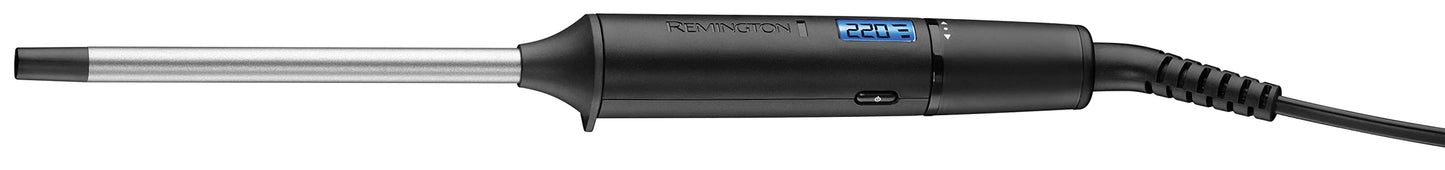 Remington curling iron small curls [10mm] Mini Pro Digital (4-fold protection, antistatic ceramic tourmaline coating) LCD display 130-220°C, spiral curls thin & tight Afro curls, CI6X10