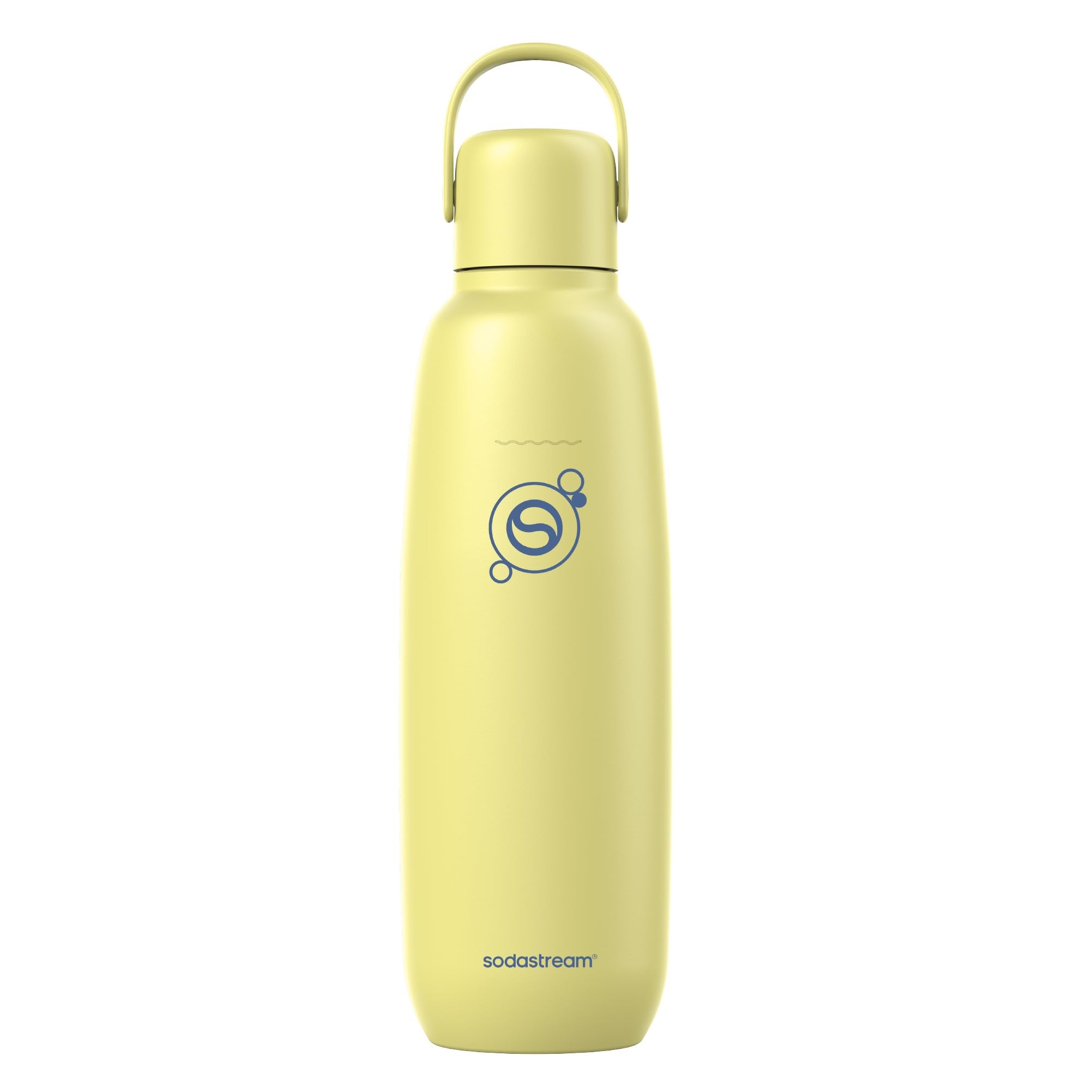 sodastream Fizz & Go stainless steel soda bottle 0.9 l, double-walled insulated thermos bottle, keeps warm & cold, for carbonated drinks, compatible with DUO, TERRA, ART, ENSO & more, lemon yellow - 1062417440