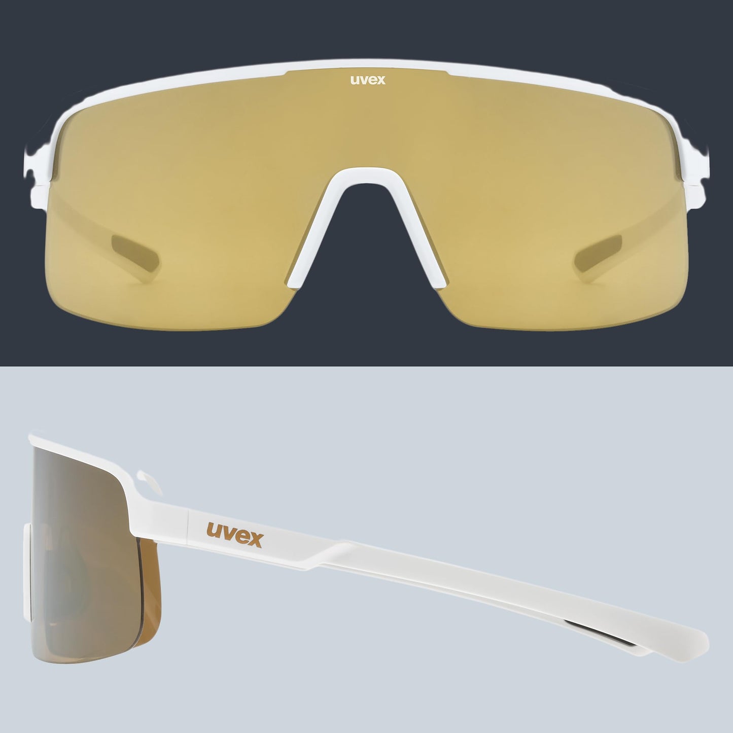 Uvex dyrt sports glasses, white matt/gold mirror, one size - S533095