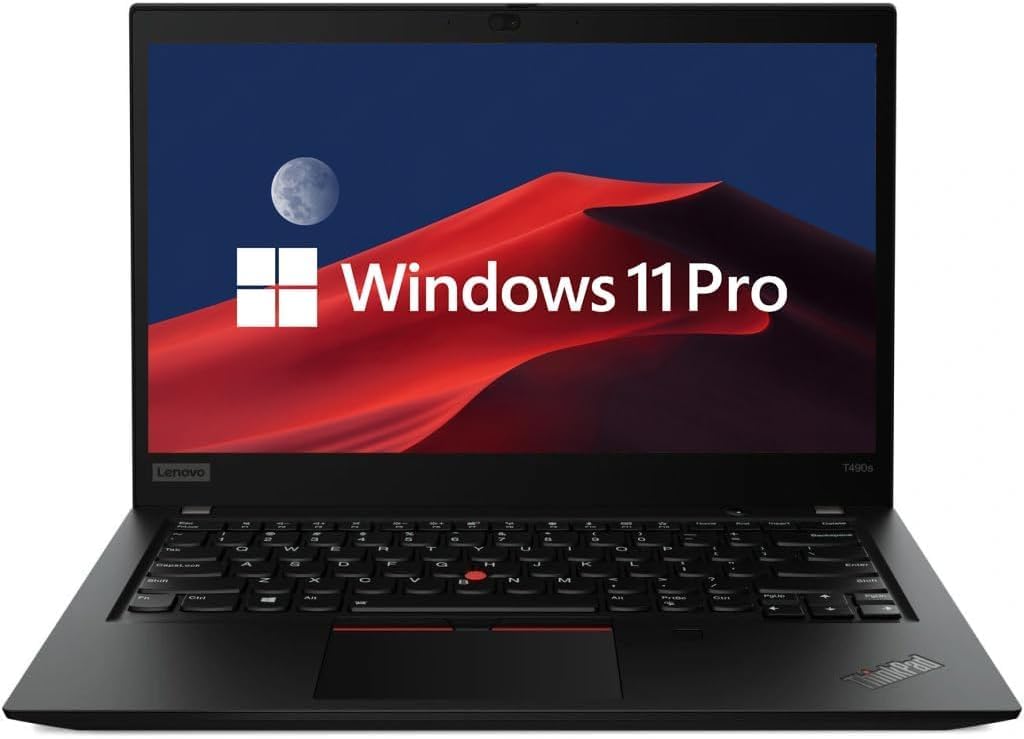 Laptop de afaceri Lenovo Thinkpad T490s, HD de 14 inchi (1366x768), Intel Core i5-8365U, 16 GB RAM, 256 GB SSD, tastatură QWERTY SUA, Windows 11 Pro (renovat)