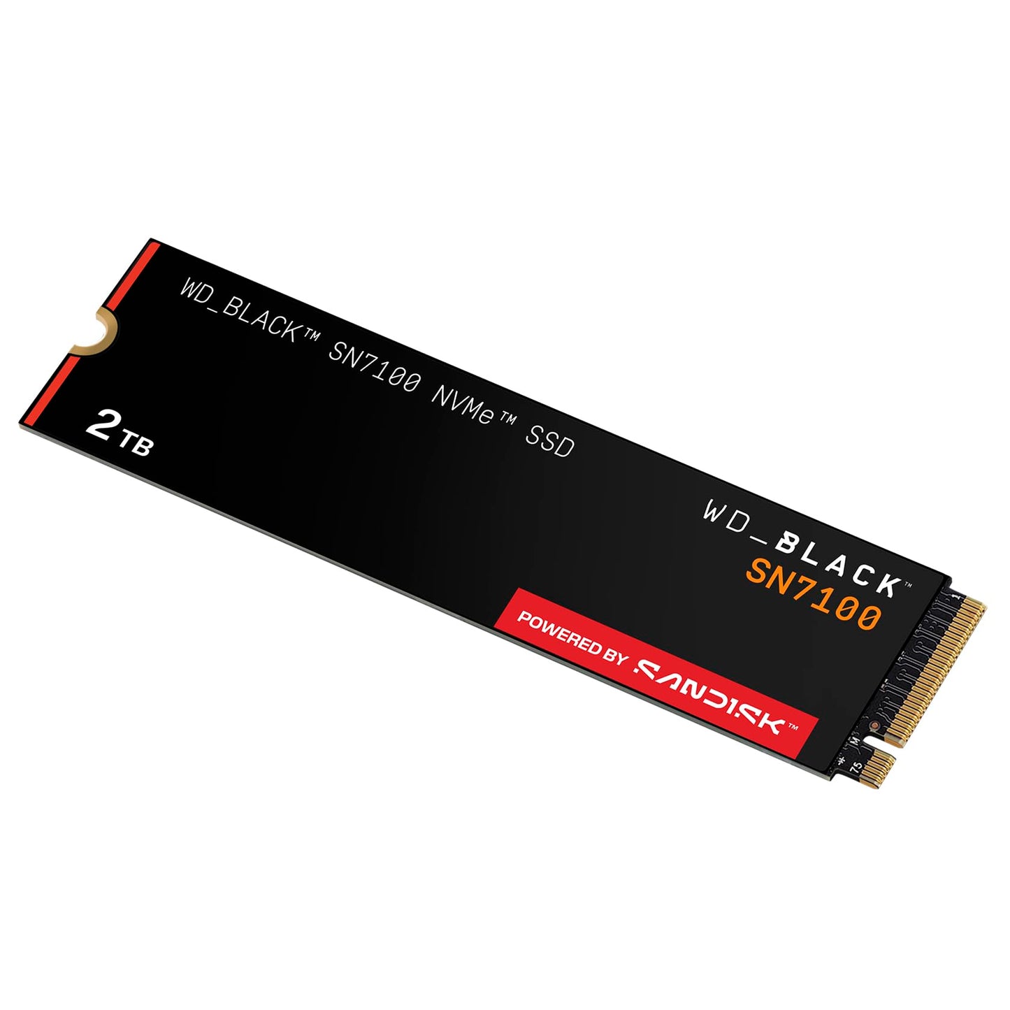 WD_BLACK SN7100 NVMe SSD 2 TB (high-performance gaming memory, up to 7,250 MB/s read, PCIe Gen4, energy efficiency, for desktop, laptop & handheld game consoles) - POWERED BY SANDISK - WDS200T4X0E