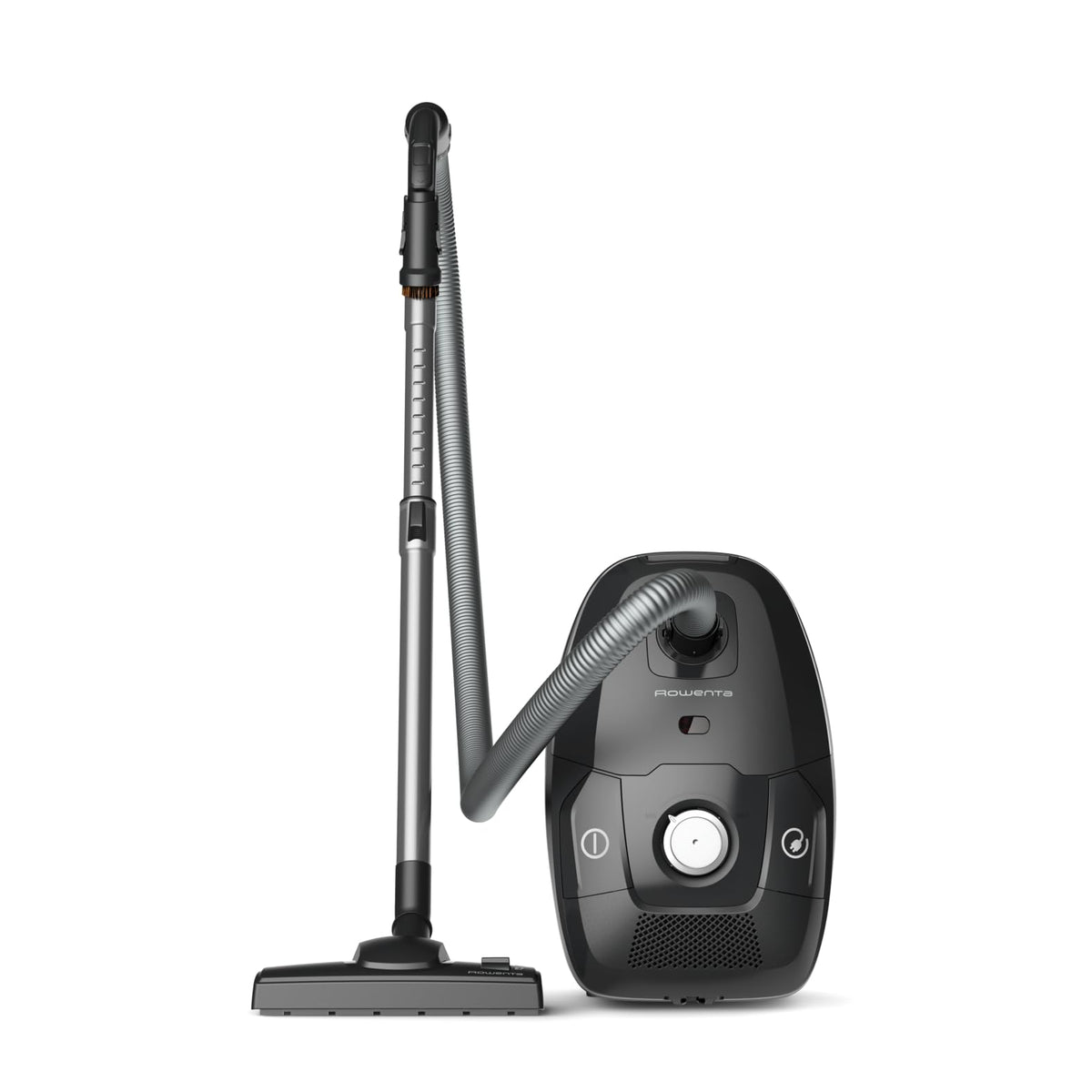 Rowenta Green Force Max Silence Bagged Vacuum Cleaner, 900 Watts, 4.5 L Dust Bag, 99.98 Percent HEPA Filtration, 12 m Action Radius, Compact Design, including Accessories, Black, RO6136 - RO6136EA
