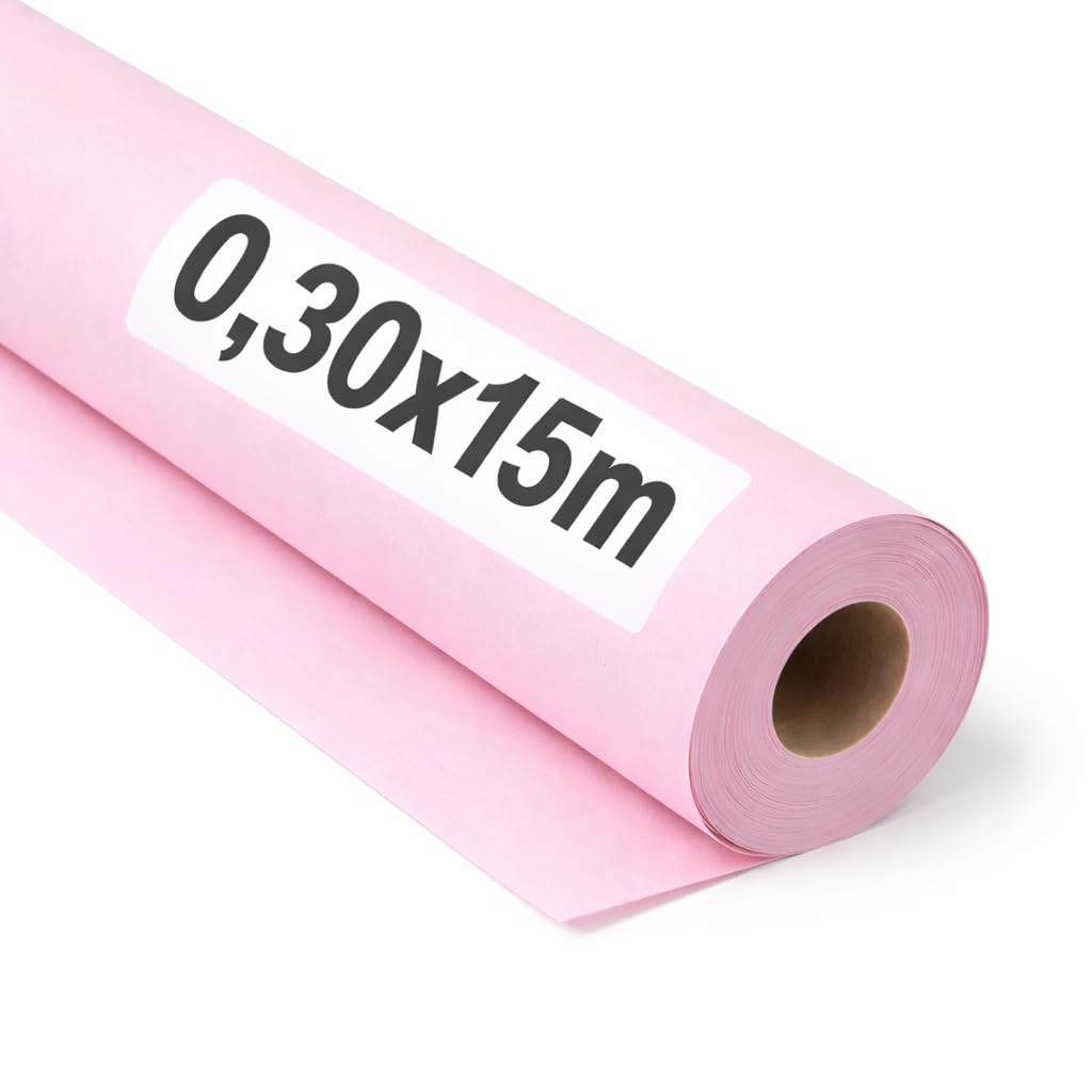 OFITURIA Kraft Paper Pink Pastel - Roll 0.30 × 15 m - 3 Rolls - Wrapping Paper and Packaging Paper - Craft Paper for DIY, Decoration and Sewing Patterns - Tear-Resistant and Easy to Cut - COM620-parent2