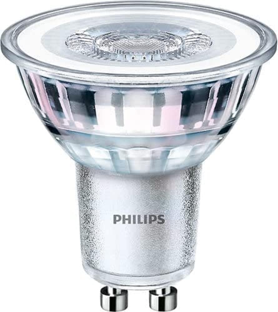Philips LED Classic GU10 lamps pack of 10 (50 W), reflector LED spots with warm white light, energy-saving lamps with a long useful life, not dimmable - 929001215261