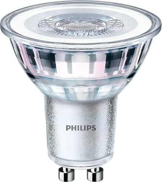 Philips LED Classic GU10 lamps pack of 10 (50 W), reflector LED spots with warm white light, energy-saving lamps with a long useful life, not dimmable - 929001215261