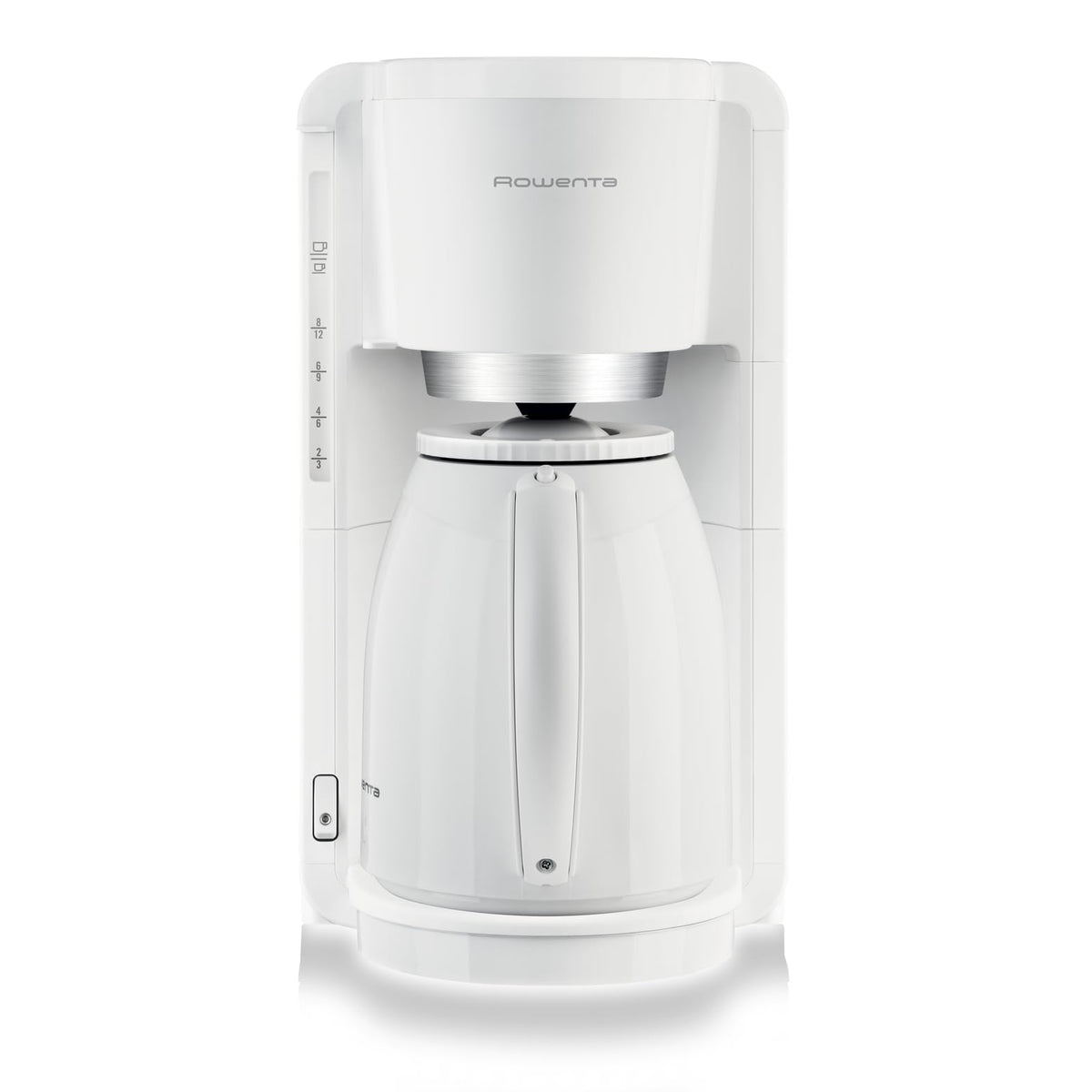 Rowenta Adagio Milano Filtru de cafea cu termos, capacitate de 1 litru, 8-12 cești, oprire automată, filtru detașabil, indicator de nivel al apei, alb, CT3801