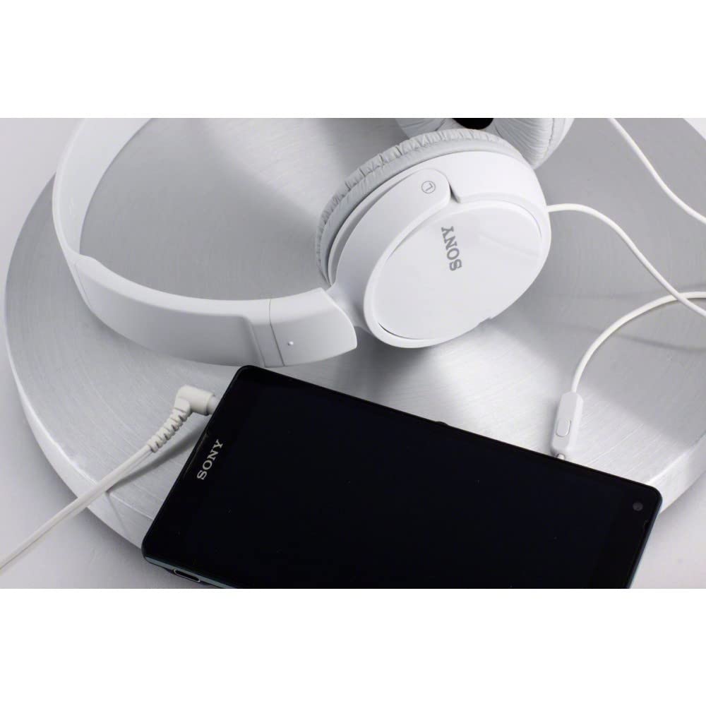Sony MDR-ZX110AP foldable headset headphones with headset function, with microphone, white - MDRZX110AP/W
