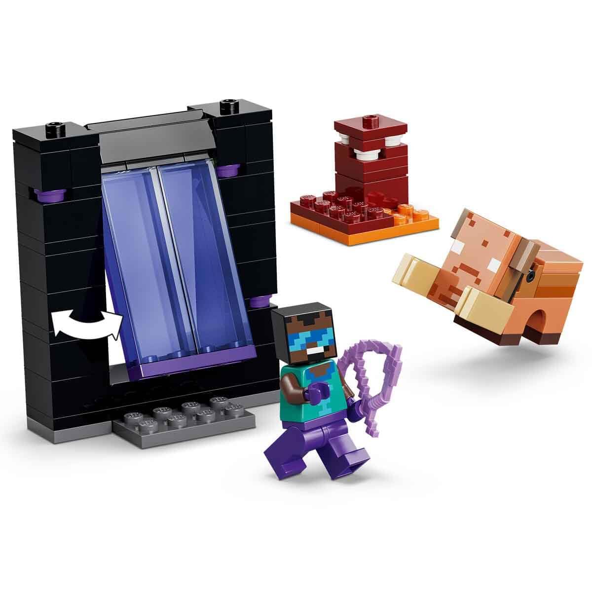 LEGO Minecraft Journey through Nether and End Portal - Children's toy with heroes, Enderman and Baby Hoglin figures - Set with Minecraft figure - Gamer gift for boys and girls aged 7 and up - 21584