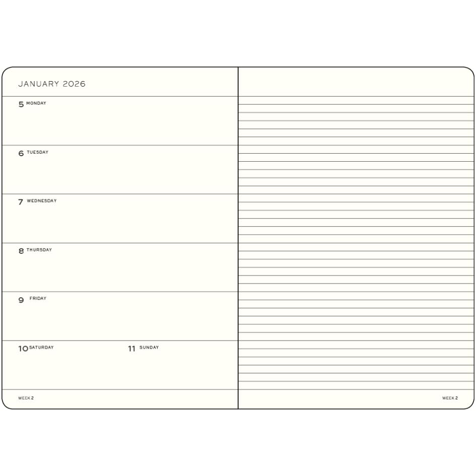 LEUCHTTURM1917 372646 Weekly Calendar & Notebook Composition (B5) 2026, Spring Leaf, English