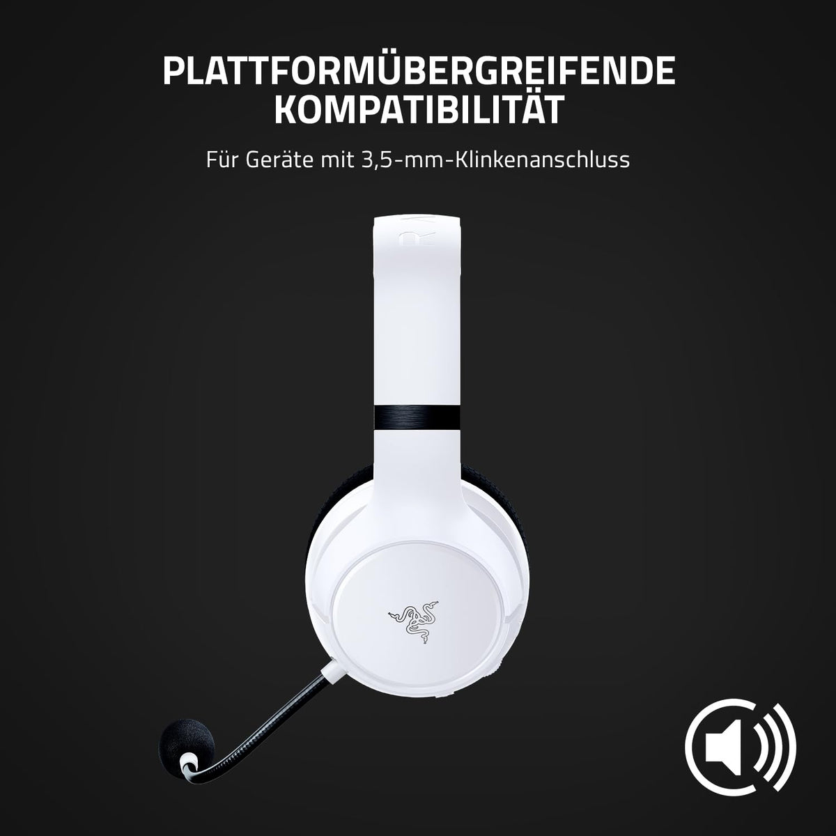 Razer Kaira - Wireless Gaming Headphones for Xbox Series X (Triforce Titanium 50mm Drivers, HyperClear Cardioid Microphone, Xbox Wireless, Windows Sonic) Mercury White - RZ04-03480200-R3M1
