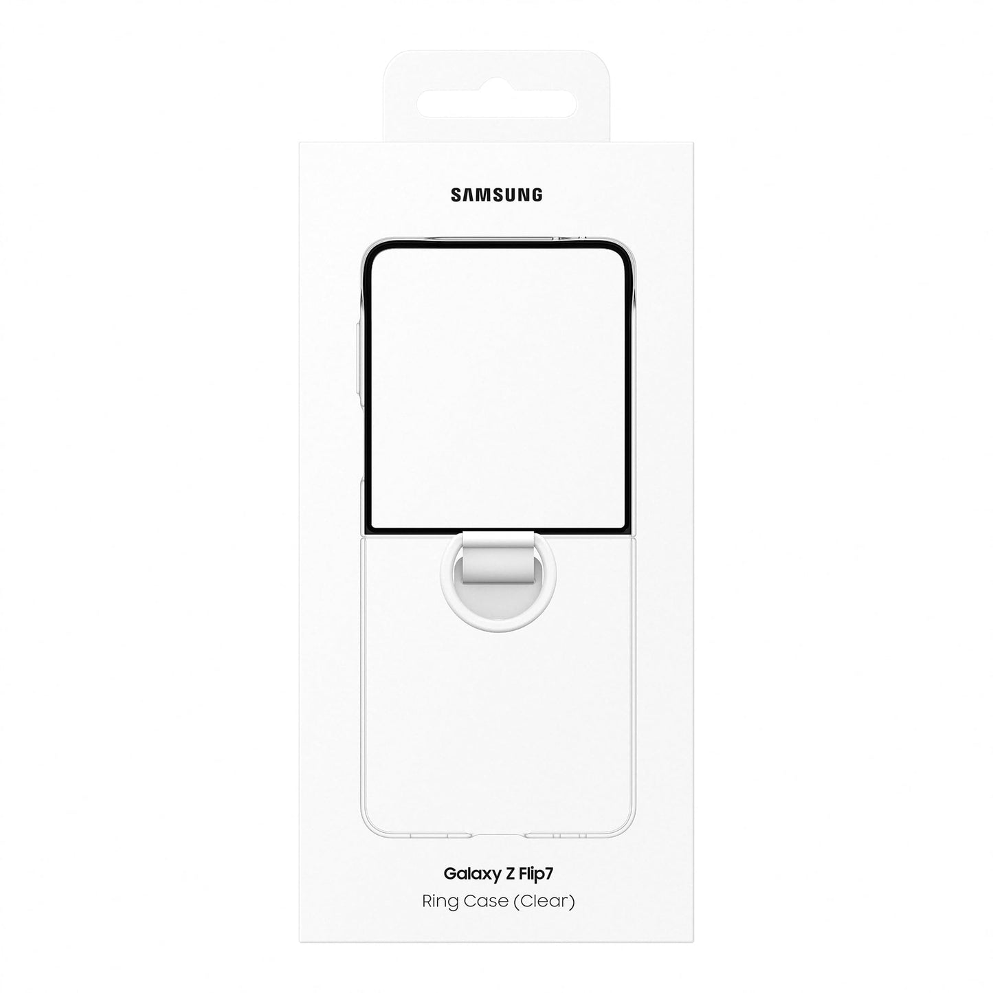 Samsung Clear Ring Case EF-QF766 for the Galaxy Z Flip7, smartphone cover, mobile phone case including ring holder, silicone, protective case, shockproof, thin and non-slip, transparent - EF-QF766CTEGWW