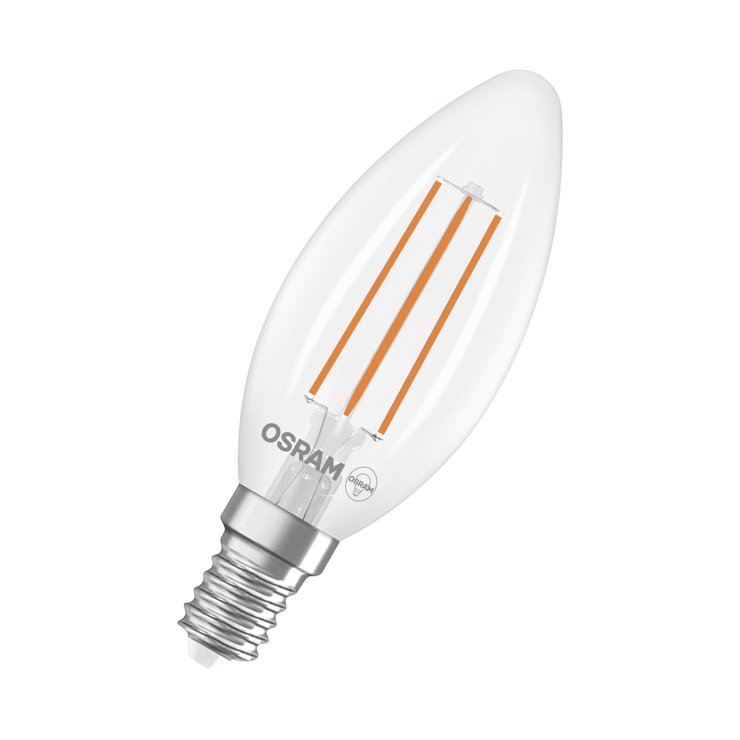 Osram Energy Class LED lamp in classic mini candle shape, 3.8 W / 806 lm, EEK A, cold white light (4000 K), CRI 80, made of clear-colored lead-free glass, E14 base, IP20, 35 mm DM, 6-pack - 4099854255151