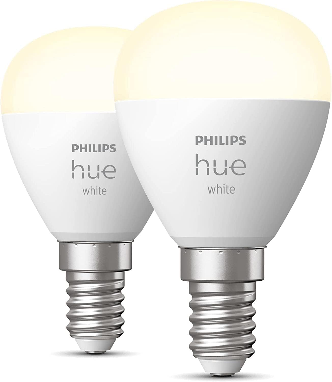 Philips Hue White E14 Luster 2 × 470 lm, dimmable, warm white light, controllable via app, compatible with Amazon Alexa, pack of 2 - 929002440604