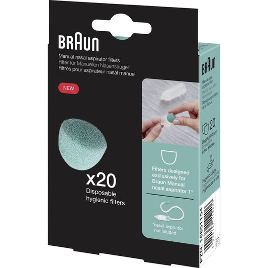 Braun Filter Manual nasal aspirator 1 | 20 pieces | Disposable filter | For use with Braun Manual Nasal Aspirator 1 | BNF020 - BNF020EU