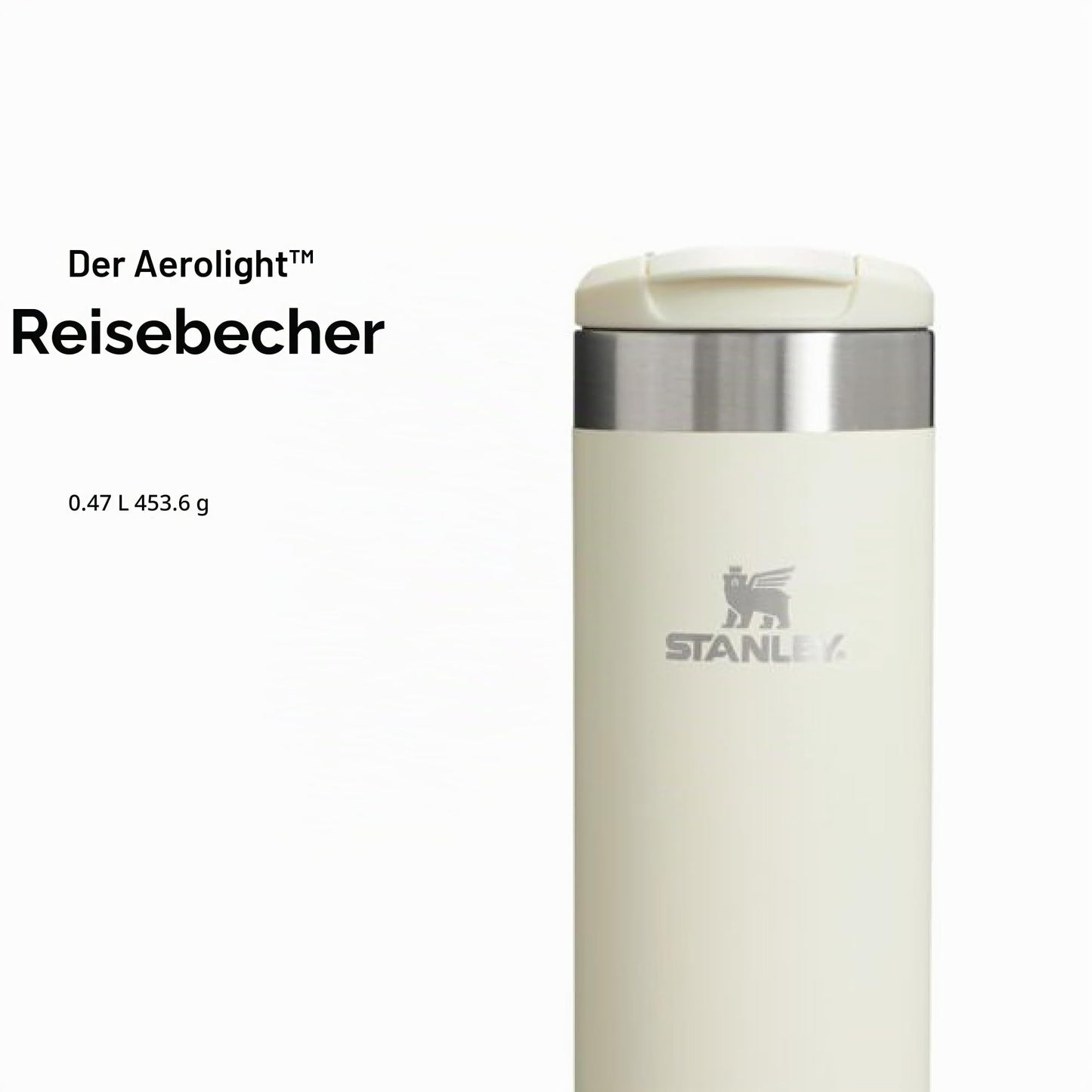 Stanley 1913 Aerolight Transit thermal mug 0.47L - Keeps hot for 6 hours - Dishwasher safe - Coffee mug to go, leak-proof - Compatible with standard car drink holders - Gloss - 100000107994