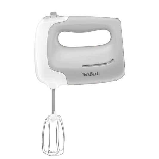 Tefal Hand Mixer Prep'Mix, 450 W, hand mixer with 5 speeds, 2 whisks and 2 dough hooks made of stainless steel, ergonomic design, dishwasher-safe accessories, HT450B