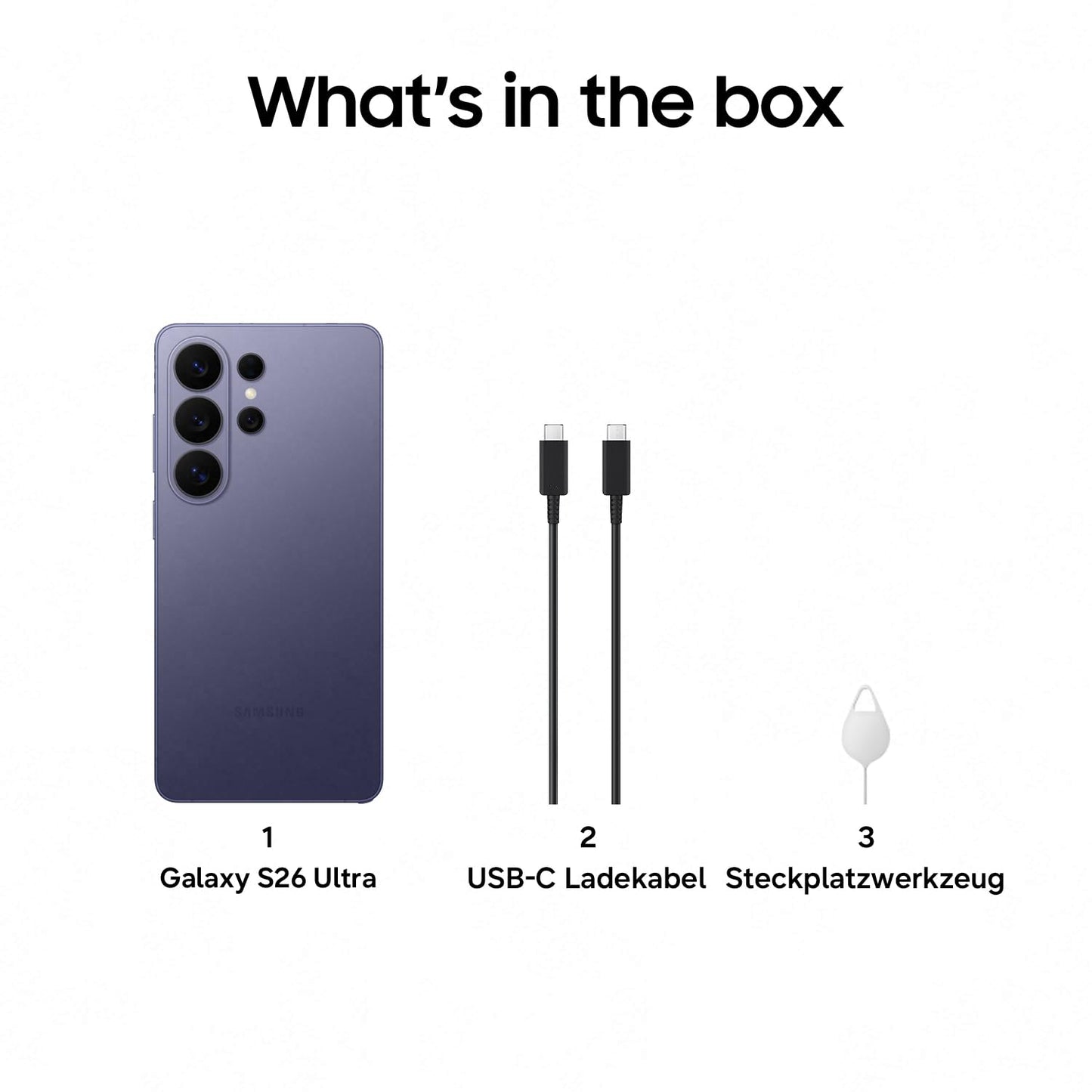 Samsung Galaxy S26 Ultra AI smartphone with Galaxy AI, no contract, Android, privacy display, 12 GB RAM, 512 GB storage, Cobalt Violet, 3 year manufacturer's warranty, incl. Galaxy Buds 4 Pro Black - F-MS948BLBGAMZ