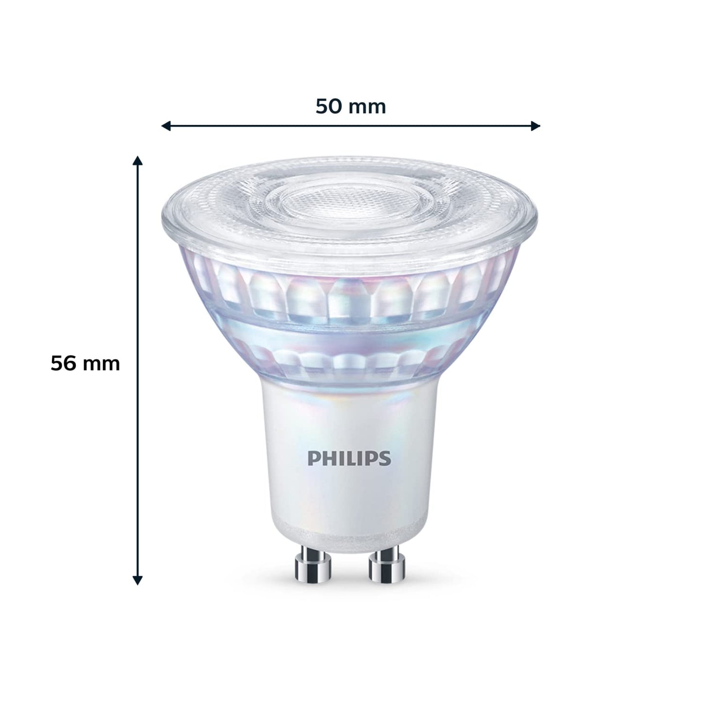 Philips LED Classic GU10 lamps Warm Glow pack of 2 (35 W), dimmable reflector LED spots with warm white light, energy-saving lamps with a long useful life, warm glow dimmable - 929002065518