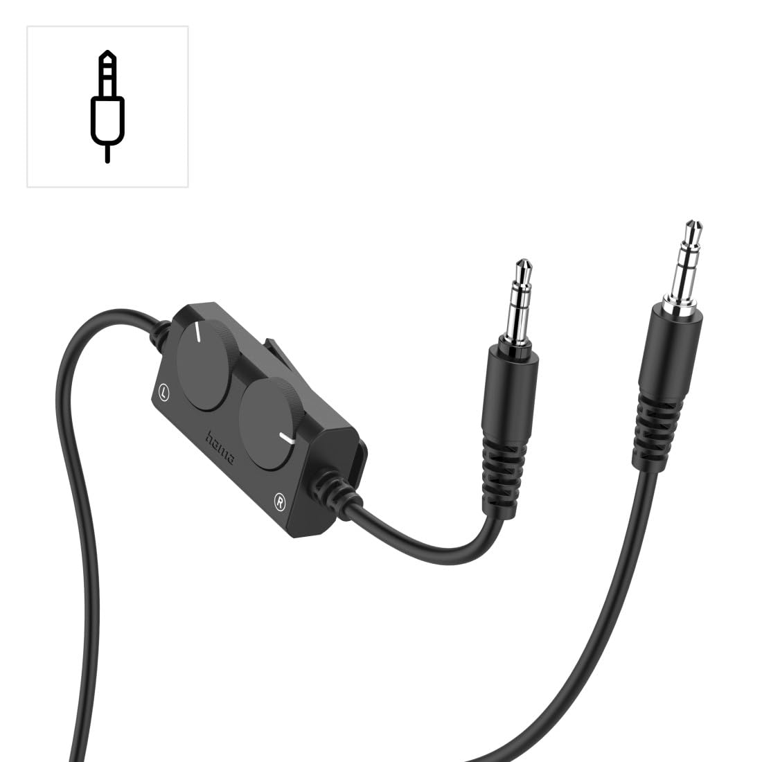 Hama TV headphones with cable 6 m (adjustable over-ear headphones for television, headphones with volume control separately left/right, ideal for seniors and the hearing impaired, 3.5 mm + 6.35 mm) black - 00221846