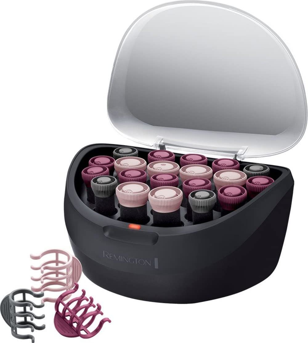 Remington Curling Rollers - electrically heatable [20 pieces in 3 sizes: 4x19mm, 10x22mm, 6x27mm] Ion technology, flocked with wax core for long-lasting heat, cool ends, H5600