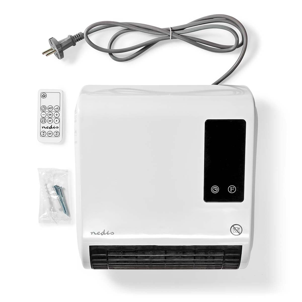 Nedis Încălzire pe perete Electric, Convector de perete, Ventilator de încălzire pe perete - 2000 W - alb - P10031210