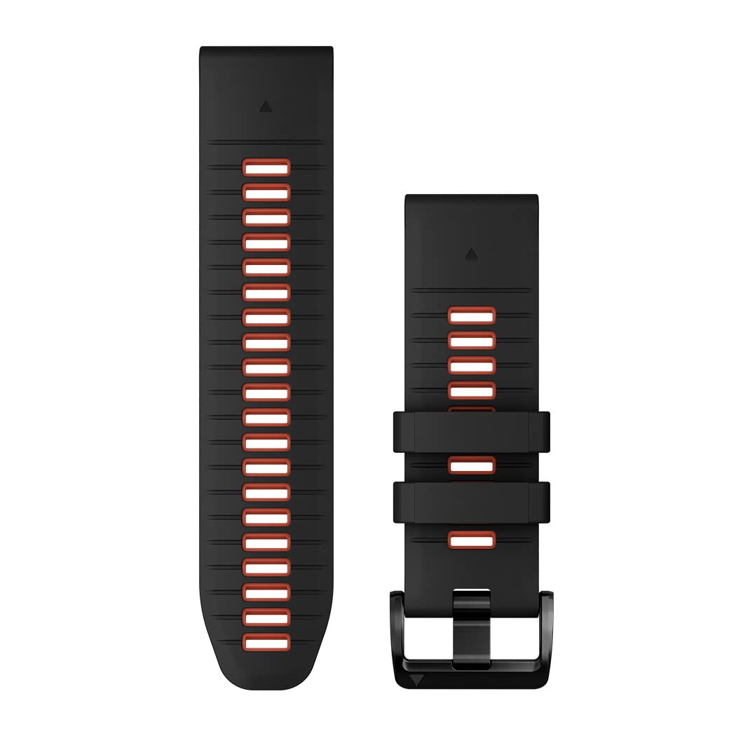 Garmin Quickfit Band 26 mm, Silicone, Black/Flame Red - 010-13281-06