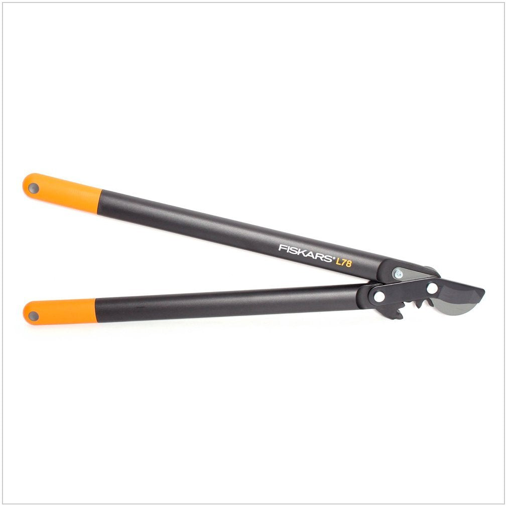 Fiskars PowerGear II Bypass Pruning Shears for Fresh Wood, Non-Stick Coated, Hardened Precision Steel, Length: 70 cm, Black/Orange, L78, 1000584 - 112590