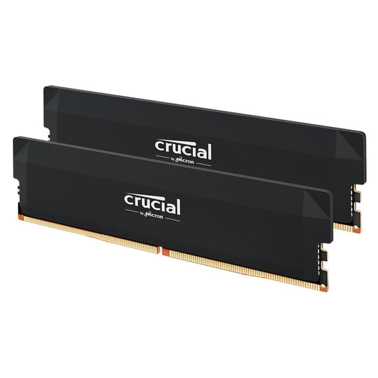 Crucial Pro DDR5 RAM 64GB Kit (2x32GB) 6000MHz CL40, Overclocking Gaming, Intel XMP 3.0 / AMD Expo, PC Computer RAM, Black - CP2K32G60C40U5B
