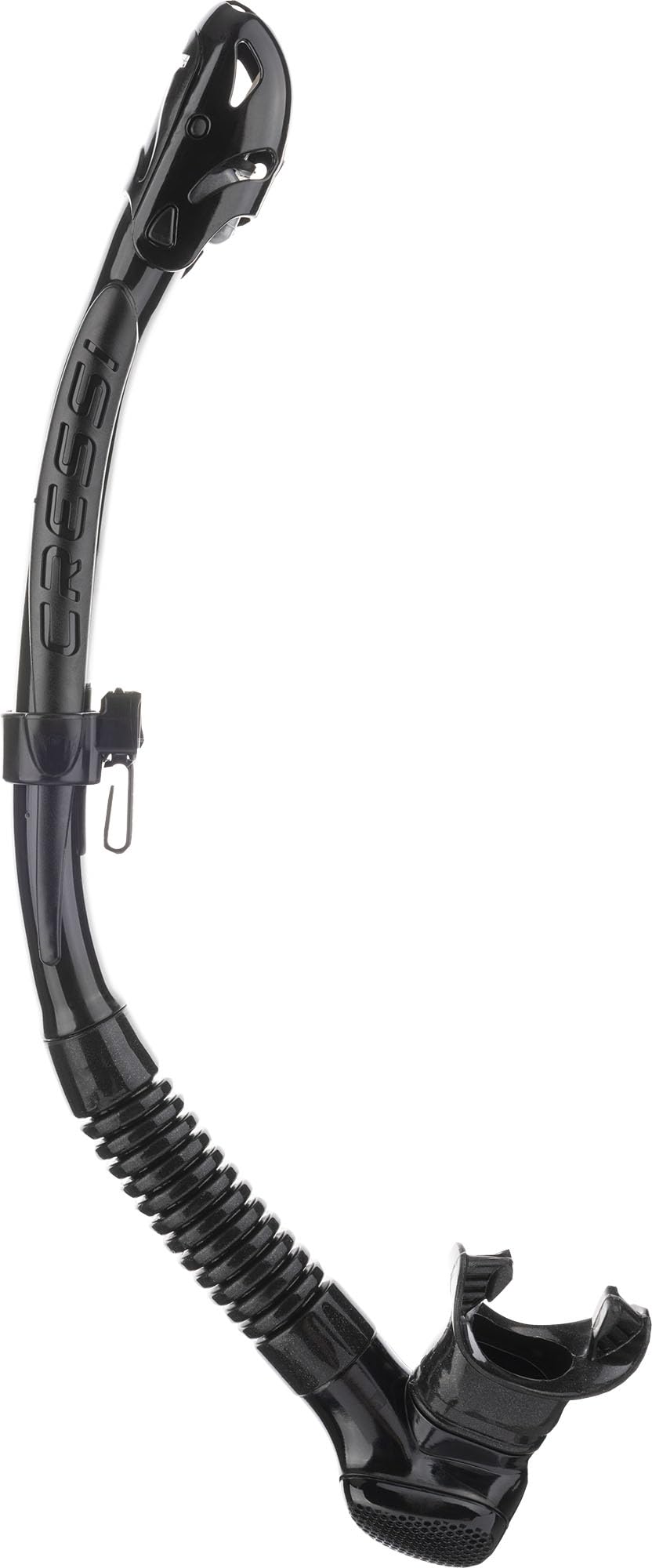 Cressi Alpha Ultra Dry Snorkel Black/Black - Dry Snorkel for Diving Freediving and Snorkeling, Black/Black, One Size Unisex - ES258150