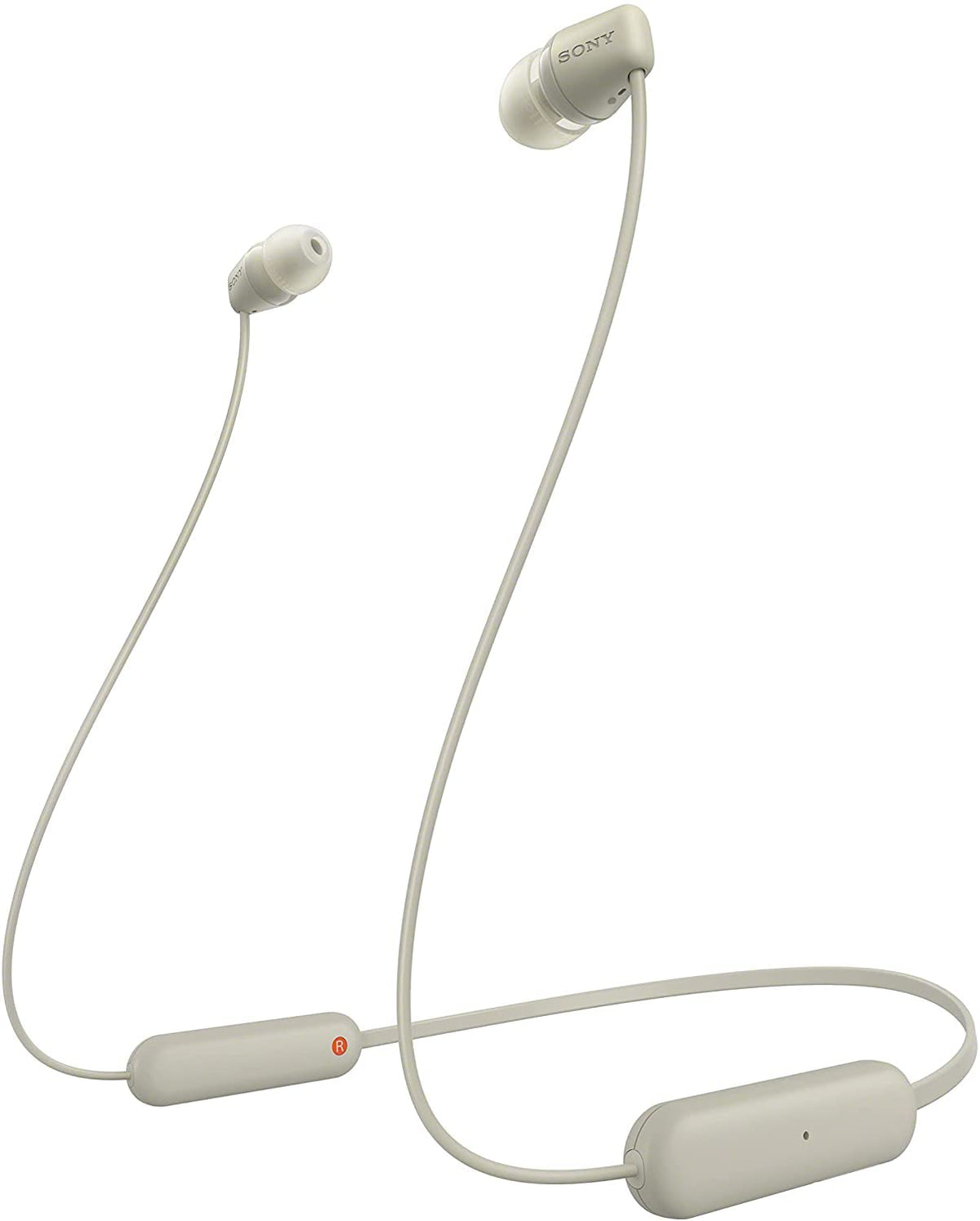 Căști In-Ear Sony kabellose WI-C100 (până la 25 de ore autonomie, optimizate pentru asistenți vocali, microfon integrat pentru apeluri, Bluetooth), Taupe, mici - WIC100CCE7