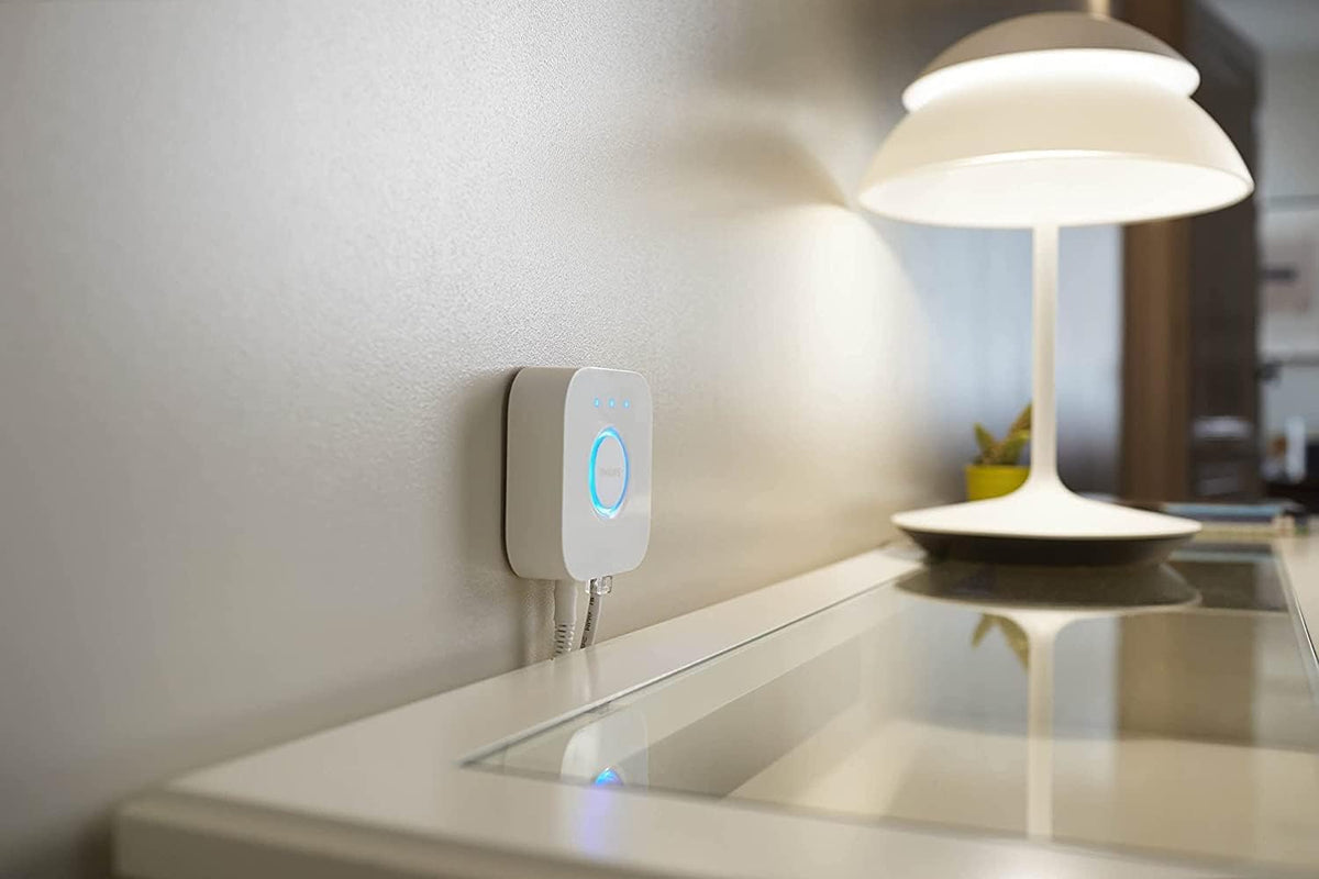 Philips Hue Bridge 
 Standard control for Hue lighting systems, smart control center for managing Hue smart home lights, compatible with voice control and accessible via app from anywhere. - 929001180642