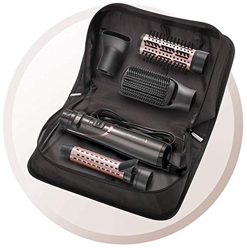 Remington Rotating Hot Air Brush (automatic) Curl & Straight 3-in-1 Ion Styler: Volume, Curls & Smooth Styles, 4 Attachments (Volume Styler, Curling Iron, Styling Concentrator, Paddle Brush) AS8606 - 45684560100