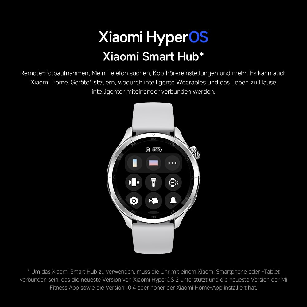 Xiaomi Watch S4 Silver – 1.43" AMOLED, 2200 Nits, 15 day battery, 5ATM waterproof, heart rate & SPO₂ sensor, Bluetooth 5.3, aluminum housing - BHR9197GL