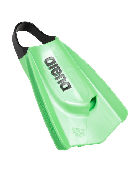 Arena Powerfin Pro II swimming pool training fins, swimming fins for adults, fins made of 100% silicone, comfortable short fins for the swimming pool, 38-39, green, lime - 006151-130-6-7