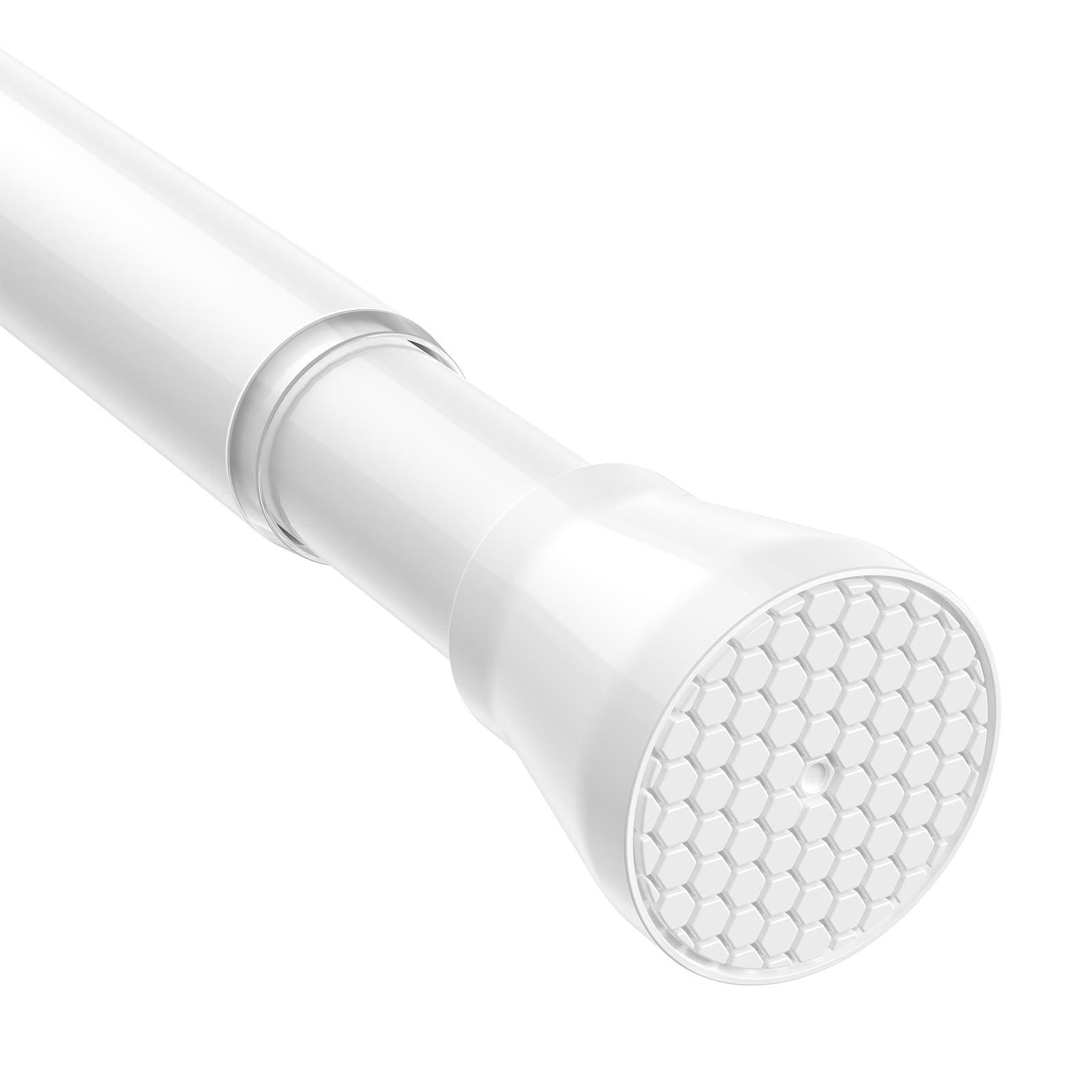 ZipGlo shower curtain rod 75-165cm extendable shower curtain rod for bathroom, window, wardrobe, no drilling, white, 1 piece, diameter 22 mm - 85-150CM