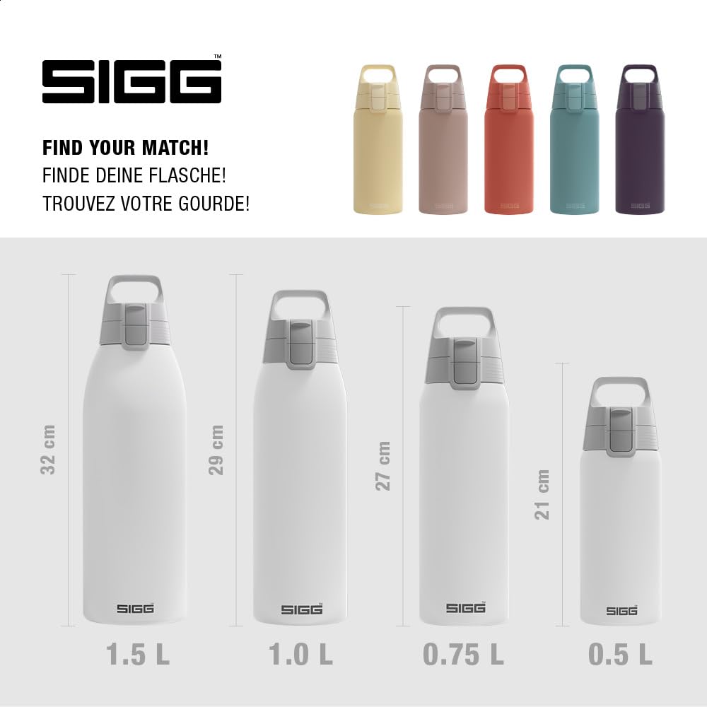 SIGG - Insulated drinking bottle - Thermos bottle Shield Therm One White - Carbonated drinks - Leak-proof - Dishwasher safe - BPA-free - 90% recycled stainless steel - White - 0.5L - 6056.20