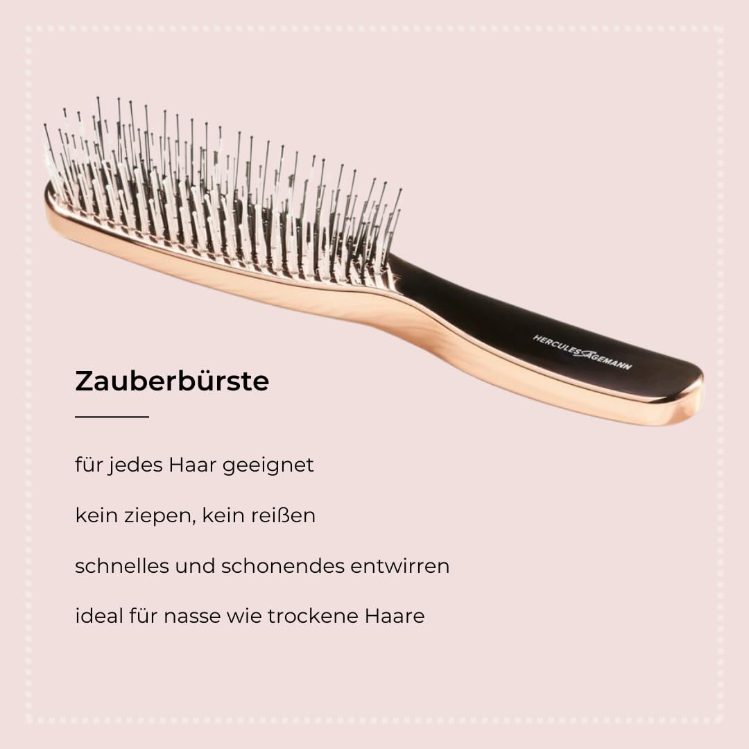 HERCULES SAWMAN - Magic Brush Rosé Gold | High-quality scalp brush for gentle detangling without pulling. Ideal for men and women, suitable for wet and dry hair. | Color: rose gold - 126330009