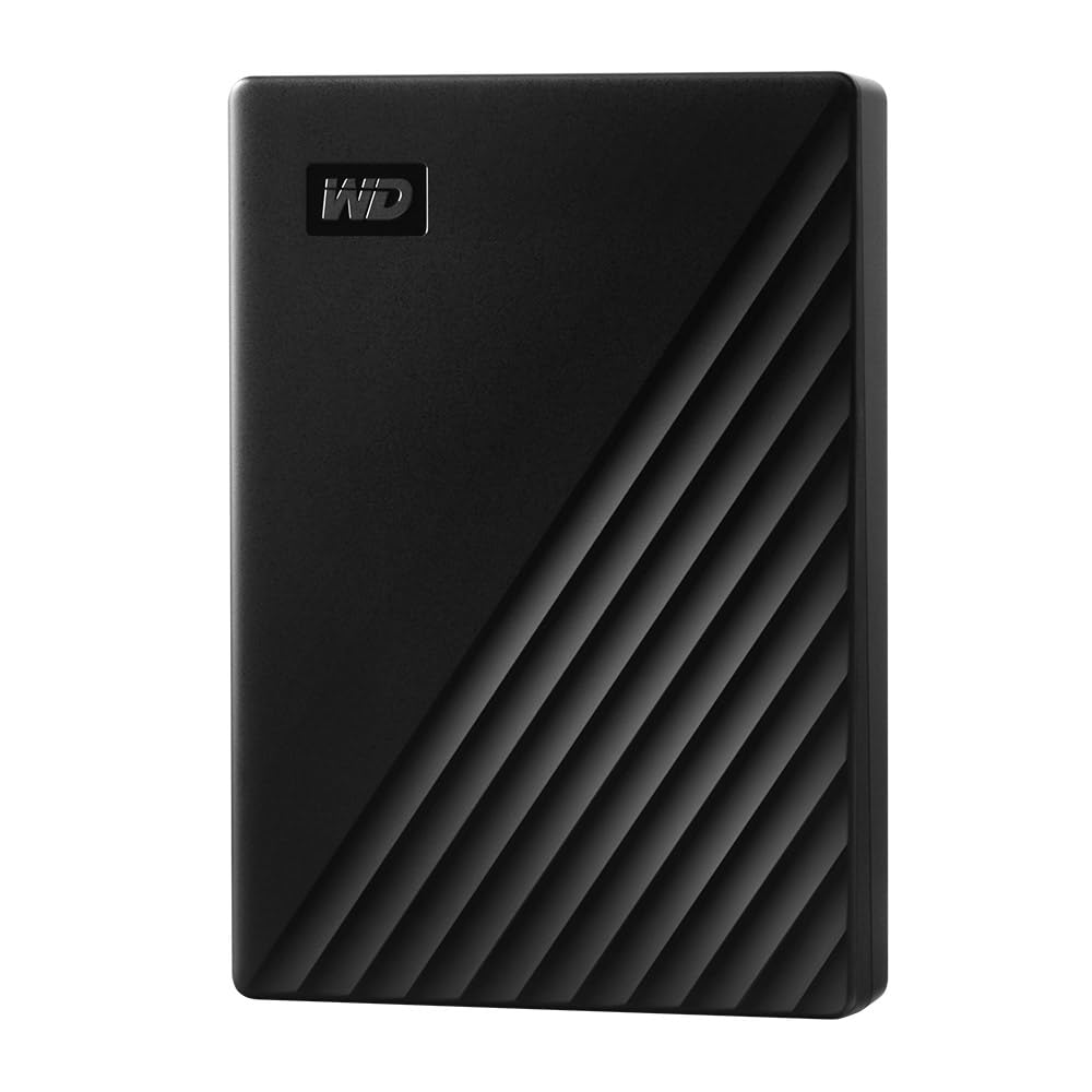 WD My Passport External Hard Drive 5TB (Portable Storage, Slim Design, Downloadable Software, Automatic Backups, Password Protection) Black - also compatible with PC, Xbox and PS4 - WDBPKJ0050BBK-WESN