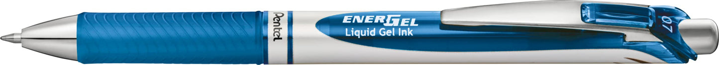 Pentel EnerGel XM BL77 gel pen with push mechanism, blue (pack of 12) - BL77-CO