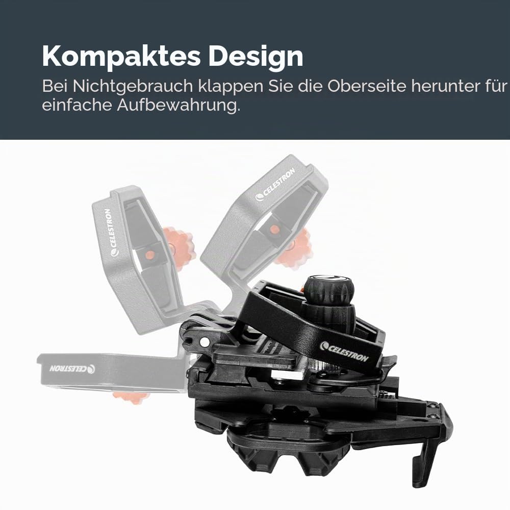 Celestron 81036 NexGO 2-Axis Universal Digiscoping and Astroimaging Smartphone Adapter - Connects Your Smartphone Camera to an Optic Eyepiece to Capture Images and Video, Black