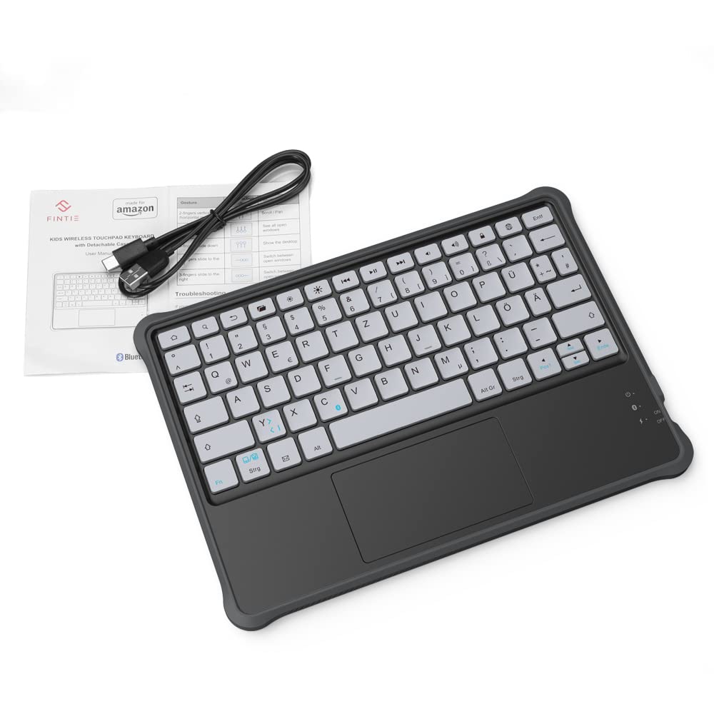 Made for Amazon Kids Black Wireless Bluetooth Keyboard for Fire HD 10 Kids and Kids Pro Tablets - KAW0004