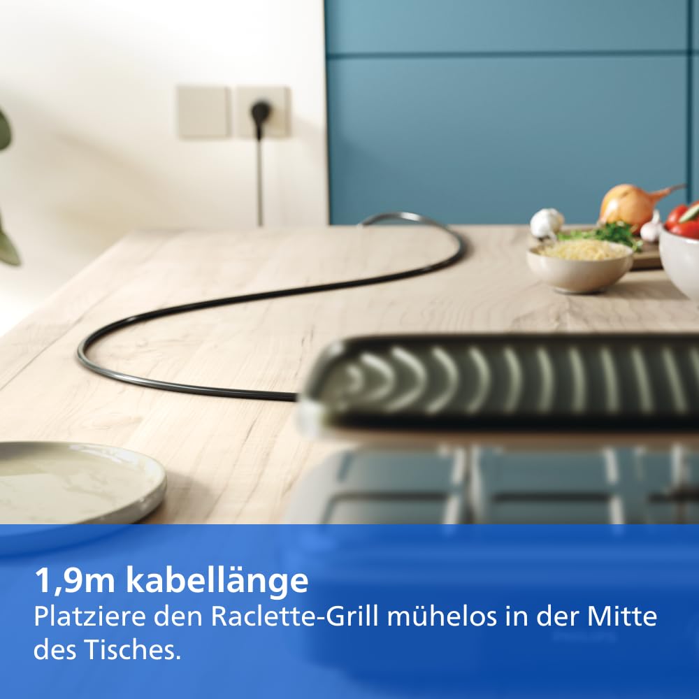 Grătar Raclette Philips 2-in-1 5000 Series, Control al temperaturii, 1500W - HD6421/85