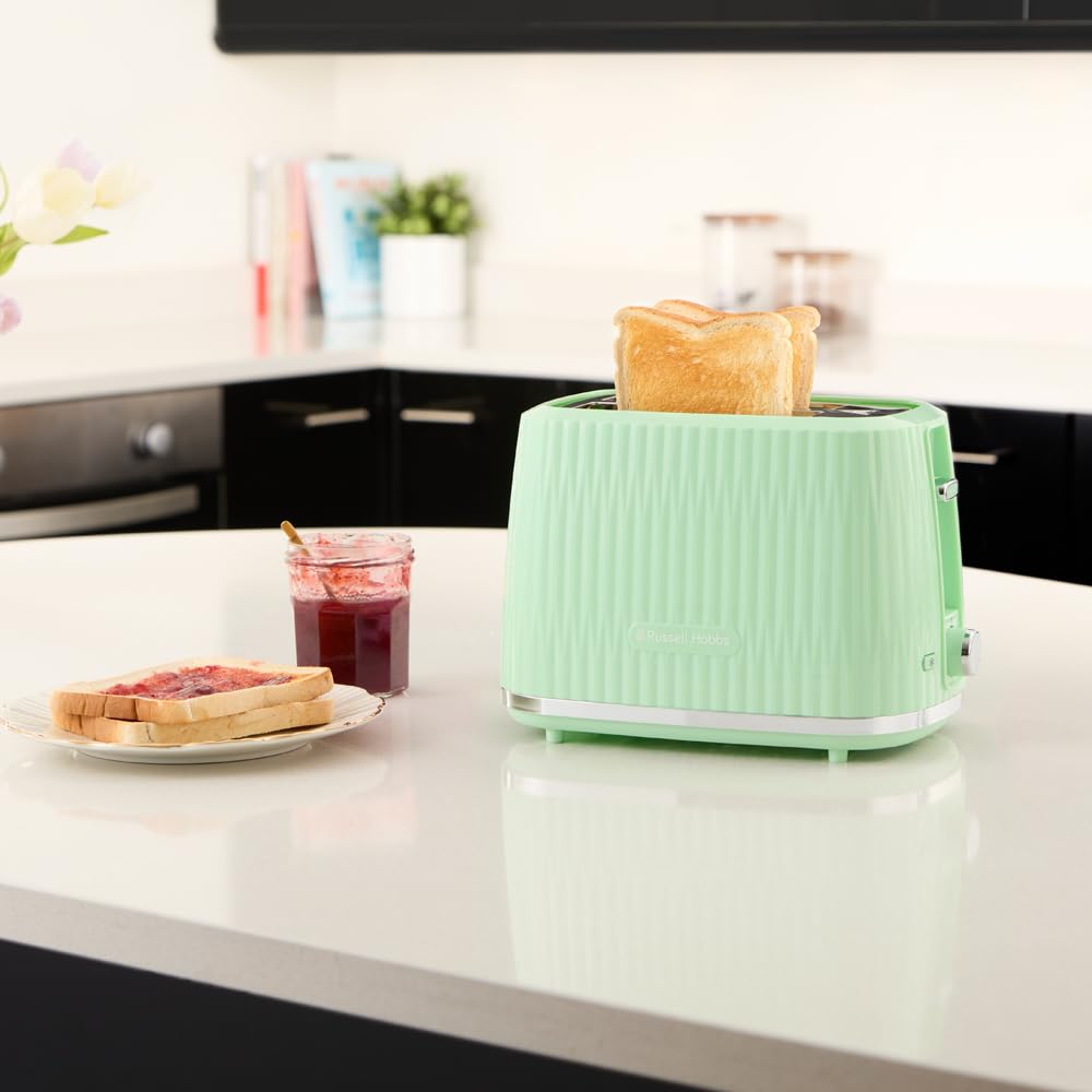 Russell Hobbs Toaster Eden Pistachio Stainless Steel, 2-Slice, 27374-56
