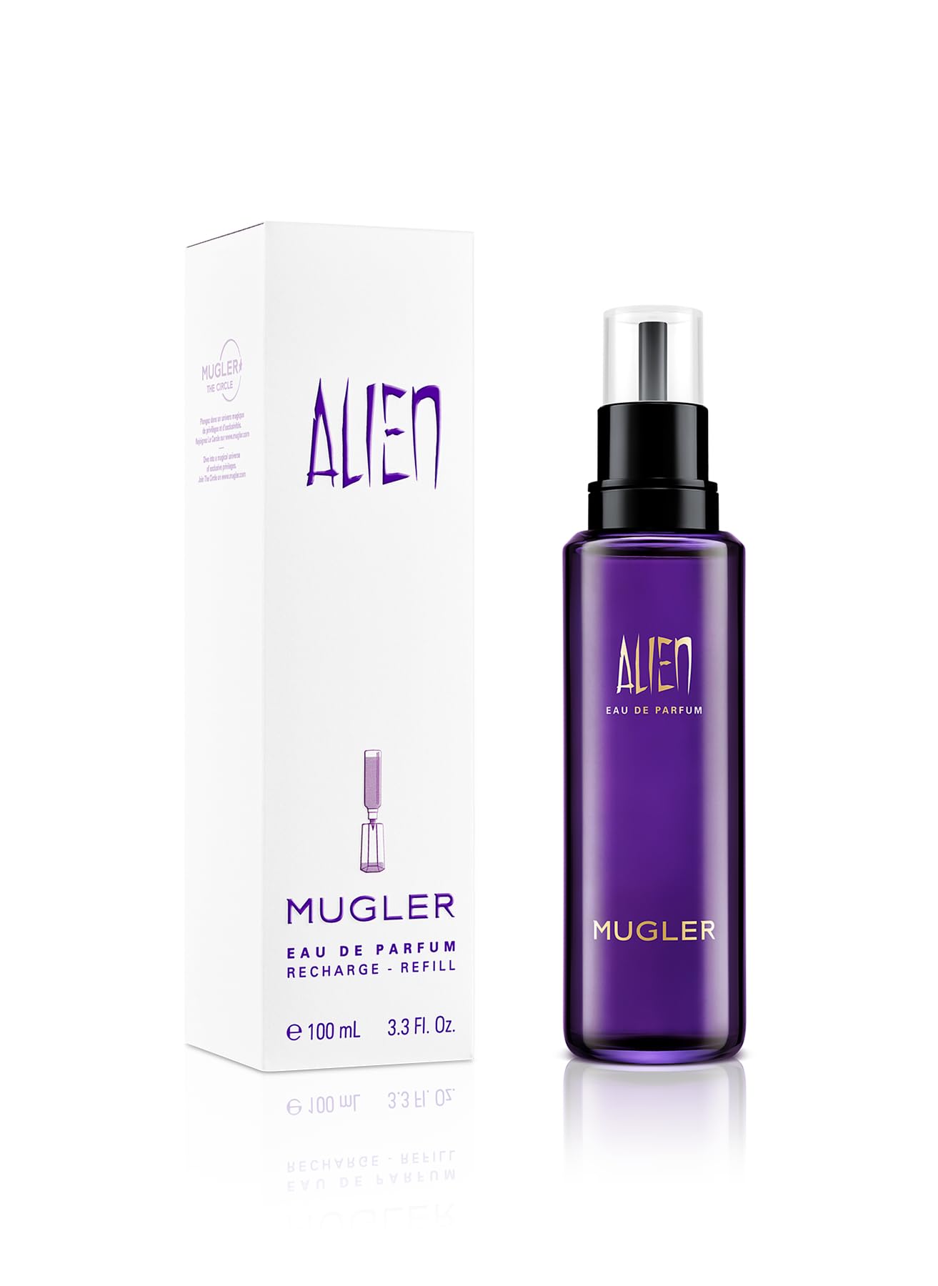 MUGLER Alien Eau de Parfum for women, woody-floral perfume smells of amber, extraordinary fragrance spray, refillable - 2635910